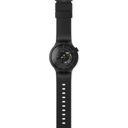 Swatch Unisex Black Patterned Dial & Black Wrap Around Straps Watch image 2