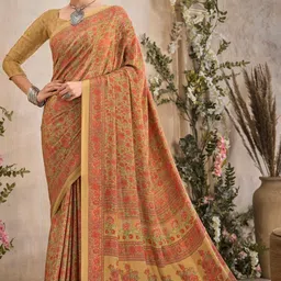 Reboot Fashions Floral Printed Pure Crepe Saree-image-82