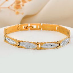 VOJ Men Brass Gold-Plated Link Bracelet-image-58