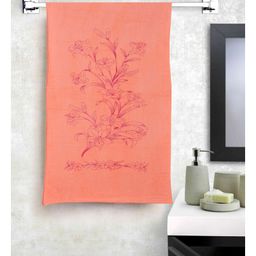 JARS Collections 100% Microfiber Very Soft Floral Print Baby Bath Towel -Orange-image-75