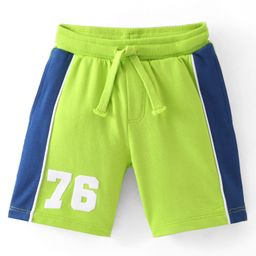 Babyhug Cotton Looper Knit Shorts Number Print - Lime Green-image-13