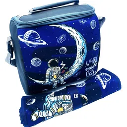 Echo Boomers Moon Print Insulated Tiffin Lunch Bag & Rolled Dinning TableMat Combo Set-picture-2