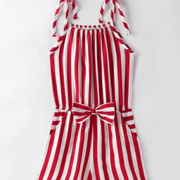 CrayonFlakes Sleeveless Striped Jumpsuit - Red-picture-6