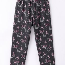Doreme Single Jersey Knit Full Length Leggings with Text Print - Grey-image-98
