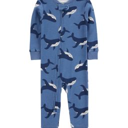 Carter's Knit Full Sleeves Sleep Suit With Whale Print - Navy Blue-image-93