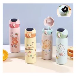 SANJARY Portable Double Wall Stainless Steel Temperature Sipper Bottle 450 ml Cartoon Print Color Design May Vary-26