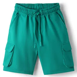 Pine Kids Looper Knit Above Knee Length Solid Colour Shorts - Dark Green-picture-39