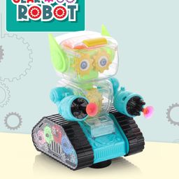 Aditi Toys Gear Robot Car for Kids, Transparent Electric Robot with Realistic Sound and Light, Bump & Go Gear Robot, Non-Toxic, BIS Approved (Blue)-24