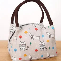 SYGA Women's Colorful Printed Polyester Tote Bag & Portable Insulated Lunch Bag Set Lightweight Daily Handbag - White-picture-6