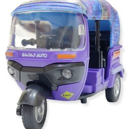 Sanjary Diecast Auto Rickshaw Toy with Pull back Action color design may vary image 2