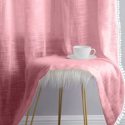 THE LINEN COMPANY Pink Sheer Long Door Curtain-image-71