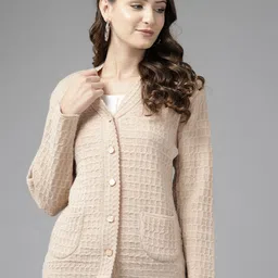 The Roadster Lifestyle Co Self Design Woolen Cardigan-image-99