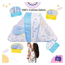 Toddylon Baby Bedding Combo Mattress with Net Sleeping Bag 4 Pcs Gaddi Set 4 Waterproof Sheets - Blue image 5