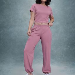 The Roadster Lifestyle Co. Crop T-shirt With Trousers-27
