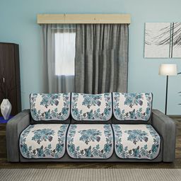 Kuber Industries Blue & White Printed Cotton Sofa Cover-image-75