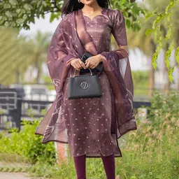 Sun Fashion And Lifestyle Floral Printed Stylised Neck Straight Kurta-picture-2