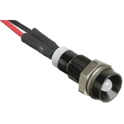 RS PRO White Panel Mount Indicator 24V DC, Mounting Hole Size 6 mm, Termination Type Lead Wires, IP Rating IP67, Model No 7227851-4