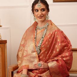 Silk Land Woven Design Zari  Kanjeevaram Saree with blouse piece-37
