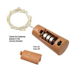 NSCC 2 m Copper Wire Battery Powered LED String Lights 20 LEDs Warm White-17
