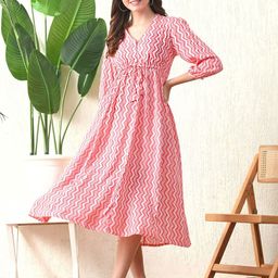 DECKEDUP Print Fit & Flare Midi Dress-image-46