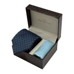 The Tie Hub Men Accessory Gift Set Of Geometric Printed Necktie With Pocket Square-image-78