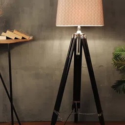 Grated Ginger Beige & White Geometric Printed Frustum Lamp Shade image 3