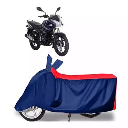 Auto Pearl Polyester Two Wheeler Cover for Bajaj Discover 150 s (Red Blue)-67