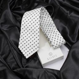 KOVOVE Men White & Black Printed Broad Tie-image-46