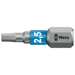 WERA HEX BIT, SIZE 2.5MM X 25MM, 05056682001-78