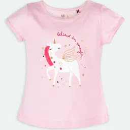 ariel Girls Pack of 3 Graphic Printed Round Neck Cotton T-shirts-image-62