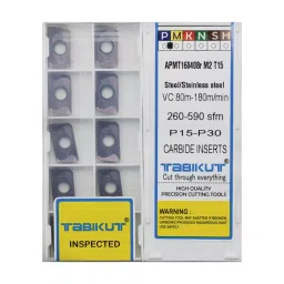 Tabikut Carbide Milling Inserts Stainless Steel 80 to 180 m/min, APMT1604 T15 (Pack of 10)-38