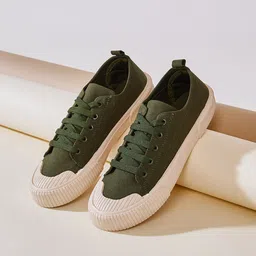 Styli Men Canvas Contrast Sole Sneakers-image-86