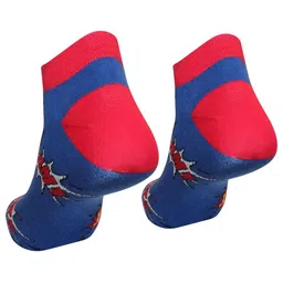 Man Arden Men Navy Blue & Red Patterned Ankle-Length Socks image 5