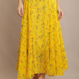 Raabta Fashion Printed Flared Maxi Skirt-image-33