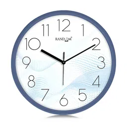 RANDOM White & Blue Printed Traditional Wall Clock-22