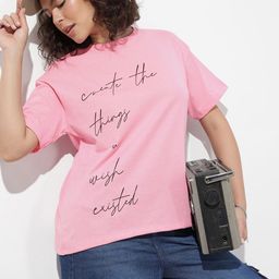 The Roadster Life Co. Typography Printed Drop-Shoulder Sleeves Oversized T-shirt-image-90
