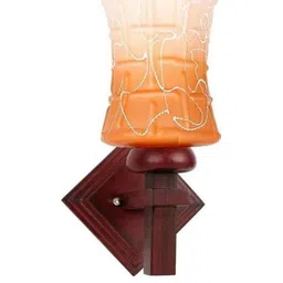 Somil Premium Designer Glass Wall / Night Lamp Elegant & Stylish Dcor Accent for Modern Interiors, Color- Orange, White, Size:- 21 X 25 X 29 CM-image-34