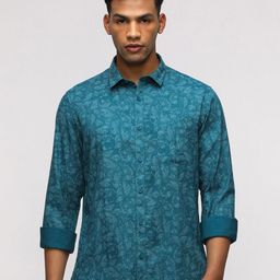Crocodile Comfort Fit Floral Printed Pure Cotton Casual Shirt-image-39