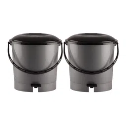 Kuber Industries 2 Pieces Grey Pedal Dustbins 7 L Each image 2