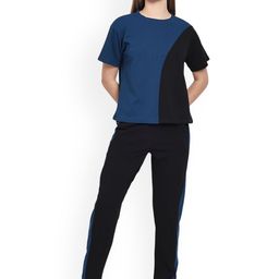 BOMBSHELL Half Sleeve Colorblocked T-Shirt With Trousers-picture-16