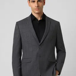 Van Heusen Checked Slim Fit Single Breasted Formal Blazer-image-96
