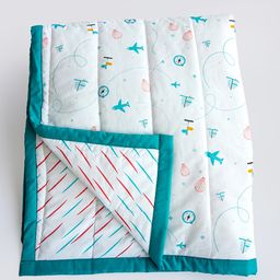 Yellow Doodle Reversible Comfort Quilt - Blue-image-50