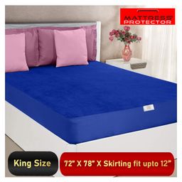 Mattress Protector Waterproof UltraSoft Terry Cotton King Size Mattress Protector - Royal Blue-image-91