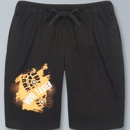 Kiddopanti  Move Faster Printed Knitted Shorts - Jet Black-picture-12