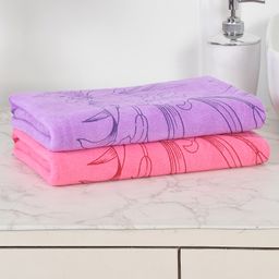JARS Collections 100% microfiber  Super Soft Baby Bath Towel Floral Print Set of 2 - Multicolor-14