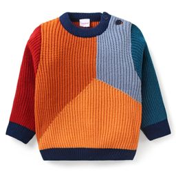 Babyhug Knitted Full Sleeves Pullover Colour Block Design Sweater -Multicolour-image-16
