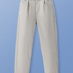 Pine Kids Velvet Woven Full Length Solid Color Trouser - Beige-image-62