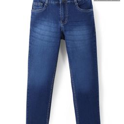 Pine Kids Woven Full Length Solid Jeans - Navy Blue-image-100