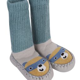 Kidofash Cotton Animal Applique Detailed Colour Blocked Sock Shoes - Green-image-66