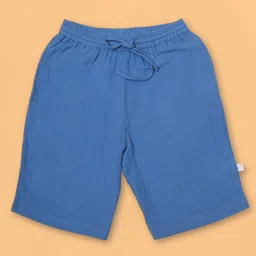 kids of greendeer Greendeer 100% Cotton Solid Shorts - Blue-picture-20